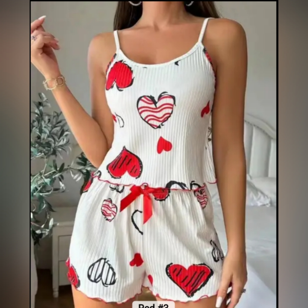 New 2025 Knitted Striped Heart Print design sweet suspender